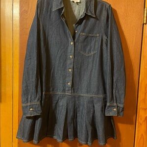 Denim Flare Hem Jacket